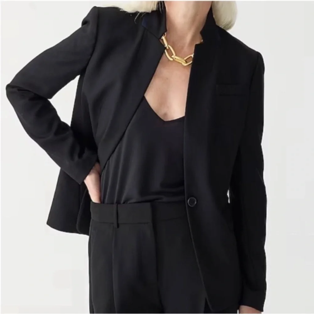 J Crew Blazer Regent Wool Flannel in Black